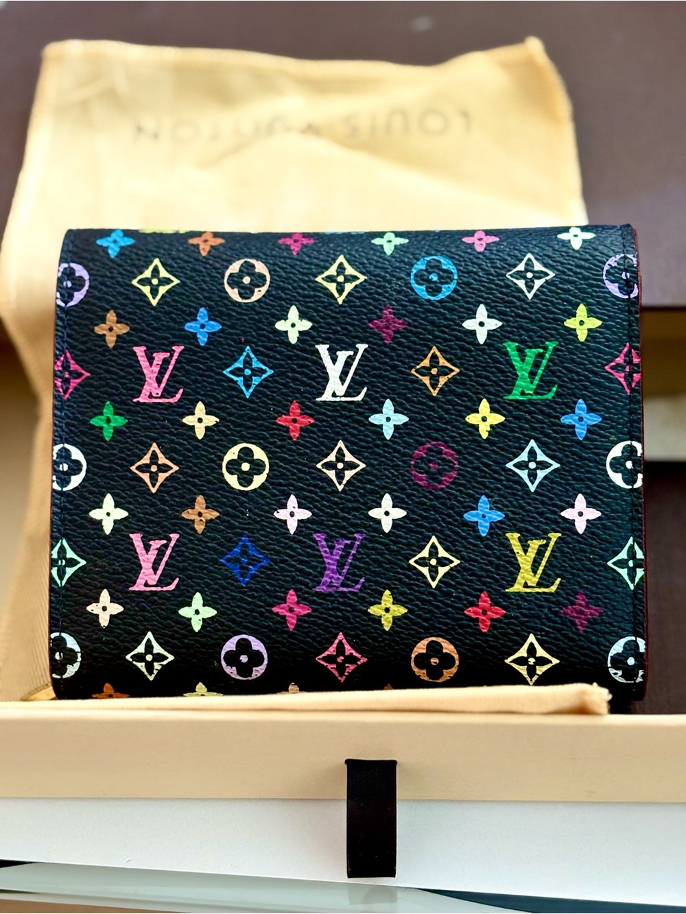 Louis Vuitton Portefeuille Joy Trifold Wallet Monogram Multicolor Black - Picture 9 of 11